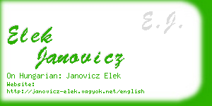 elek janovicz business card